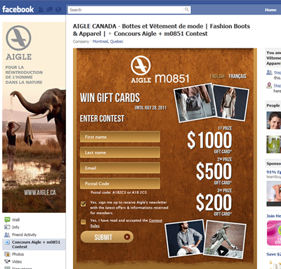 Concours Viral pour Aigle Canada
