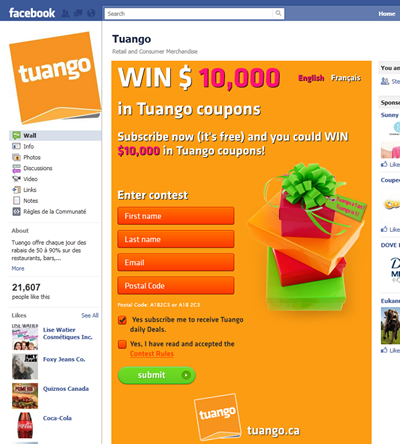 Concours Viral Facebook pour Tuango
