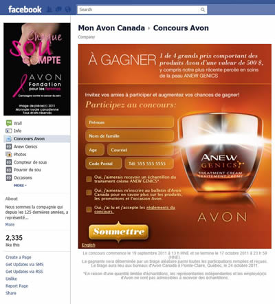 Concours Viral Facebook pour AVON