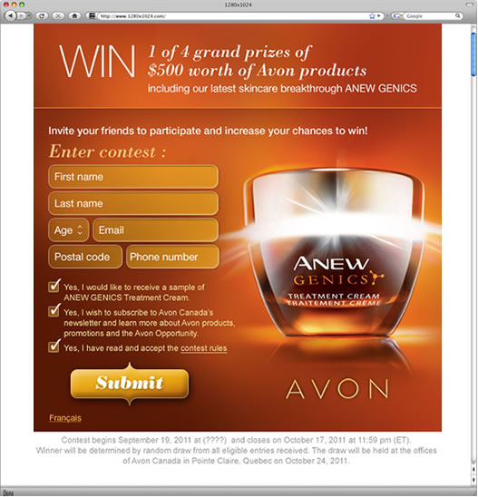 Avon Viral Contest On Facebook