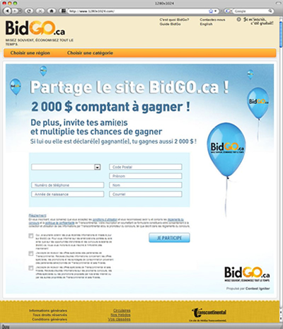 Concours Viral Facebook BidGo