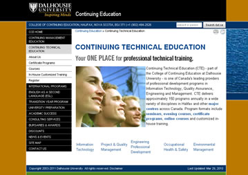 Dalhousie College of Continuing Education website