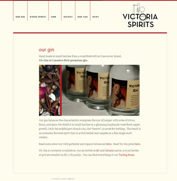 Victoria Spirits website